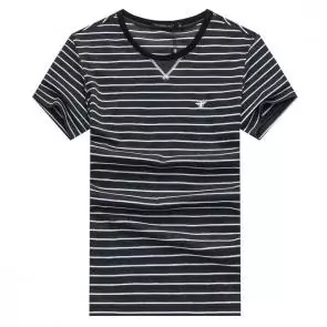 shark hommes t-shirt polo shirt summer circular collar stripe honeybee black